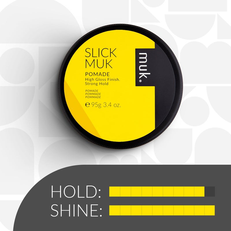 MUK. Muk Haircare Slick Muk High Gloss Pomade, 3.4oz - Strong Hold, High Gloss Pomade for Men, Humidity Resistant, Water Soluble, Coconut Vanilla Bean Fragrance - Image 3